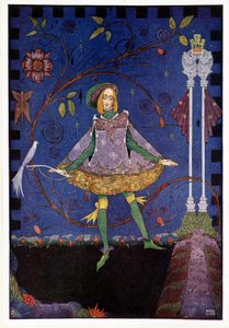 Na hrobě princeznina otce pak vyrostl keř růží - Pastýř vepřů ""Princezna a veranda"" - v ""Pohádkách"" od Hanse Christiana Andersena, nemocného. od Harryho Clarka od Harry Clarke