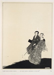 Velký milenec. "Vlhká černá hliněná plíseň;... a vysoká místa; stopy v rose" od Harry Clarke