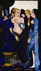"Pojmenovali jsme Lucrezii Crivelli a Tizianovu dámu s Amber Belly" Ilustrace Harry Clarke z 