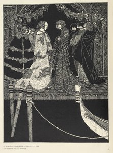 „Byla to Marchesa Aphrodite – uctívání všech Benátek“. Ilustrace k příběhu „zadání“. od Harry Clarke
