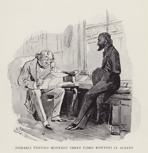 Disraeli na návštěvě u Montagu Corryho (lorda Rowtona) v Albany od Harry Furniss