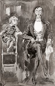 Ilustrace Harryho Furnisse k románu Charlese Dickense Dombey a syn z The Testimonial Edition, vydaného v roce 1910. od Harry Furniss