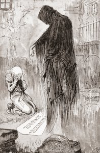 Ilustrace pro Vánoční koledu z vánočních knih od Charlese Dickense od Harry Furniss