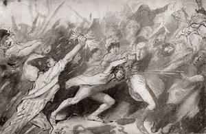 Ilustrace k románu Charlese Dickense Příběh dvou měst od Harry Furniss