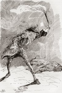 Ilustrace k románu Charlese Dickense Barnaby Rudge od Harry Furniss