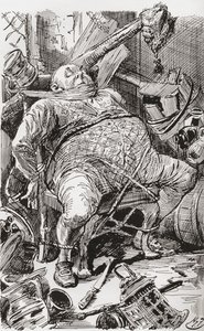 Ilustrace k románu Charlese Dickense Barnaby Rudge od Harry Furniss