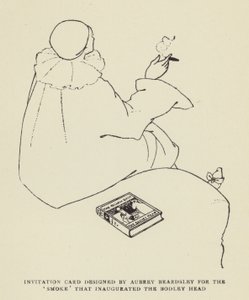 Pozvánka navržená Aubrey Beardsley pro Smoke, který slavnostně otevřel Bodley Head od Harry Furniss