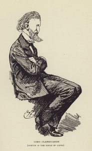 Lord Clanricarde, skica ve Sněmovně lordů od Harry Furniss