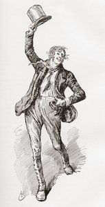 Mark Tapley. Ilustrace Harryho Furnisse k románu Charlese Dickense Martin Chuzzlewit z The Testimonial Edition, vydaného v roce 1910. od Harry Furniss