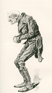 Starý Chuffey. Ilustrace Harryho Furnisse k románu Charlese Dickense Martin Chuzzlewit z The Testimonial Edition, vydaného v roce 1910.