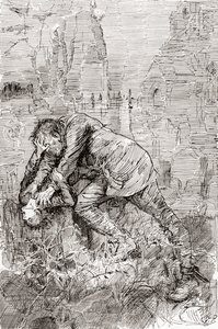 Pipův boj s uprchlým trestancem. " od Harry Furniss