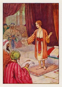 Po třech dnech ho našli v chrámu (barevná litografie). od Harry George Theaker