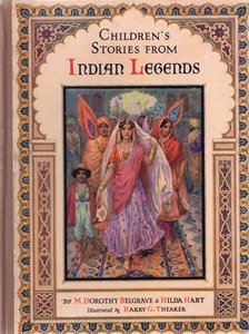 Přední strana obálky, ilustrace z knihy "Dětské příběhy z indiánských legend", cca 30. léta 20. století (barevná litografie) od Harry George Theaker