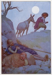 Ilustrace k Donu Quijotovi (barevná litografie) od Harry George Theaker