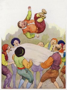 Ilustrace k Donu Quijotovi (barevná litografie) od Harry George Theaker
