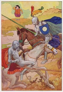 Ilustrace k Donu Quijotovi (barevná litografie) od Harry George Theaker