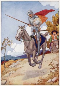 Ilustrace k Donu Quijotovi (barevná litografie) od Harry George Theaker