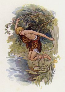 Narcis (barevná litografie) od Harry George Theaker