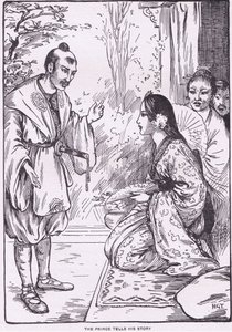 Princ vypráví svůj příběh (z knihy Dcera měsíce) (litografie) od Harry George Theaker