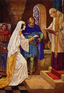 Pak je kněz oddal (barevná litografie) od Harry George Theaker