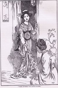 Tam vstoupila mladá princezna (z pohádky Princezna s miskou) (litografie) od Harry George Theaker