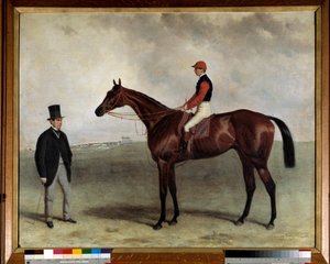 Gladiátorský dostihový kůň v roce 1865 Obraz Harryho Halla (asi 1813-1882). 1865. Pařížská společnost povzbuzení