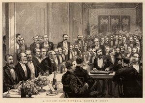 A Savage Club Dinner, skupina portrétů