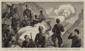 Naše domorodé indiánské jednotky, bojující s Gurkhy v Almorah od Harry Hamilton Johnston