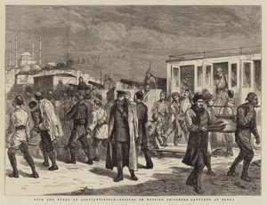 S Turky u Konstantinopole, příchod ruských zajatců zajatých u Eleny od Harry Hamilton Johnston