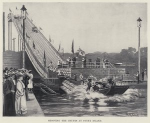 Střílení skluzů na Coney Island (litho)