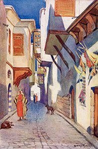 Ulice v Damašku, Sýrie, kolem roku 1910, z knihy Richarda Penlakea A Book of Modern Palestine, vydáno kolem roku 1910. od Harry Morley