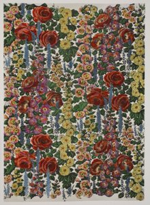 Hollyhocks and Roses, pub. 1933 od Harry Wearne