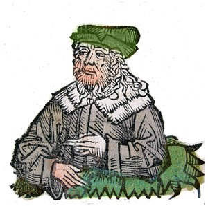 Portrét Plotina (Plotino) (Plotinus) (205 - 270), řecký filozof. Xylografie „“Letopisů Norimberku““ od Hartmanna Schedela