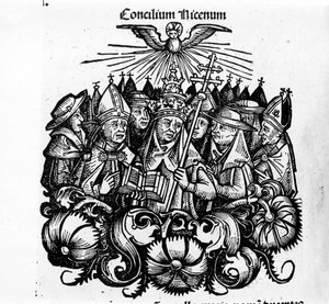 Nicejský koncil. Ilustrace „“Univerzálních kronik Norimberku”” od H. Schedela od Hartmann Schedel