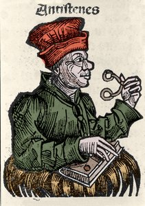 Řecký filozof Antisthene (444-365 př.nl). Xylografie „kronik Norimberku“ od Hartmanna Schedela od Hartmann Schedel
