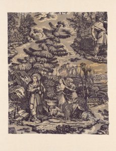 Le Solitaire au Pont du Torrent (Poustevník u mostu přes Torrent) (látka nábytku) od Hartmann et Fils