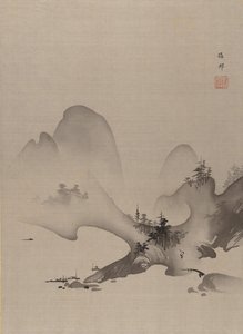 Jezero a hory, ca. 1885-89. od Hashimoto Gaho
