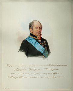 Portrét Alexeje Zakharoviče Khitrova 1776-1854 Z alba imperiálních koňských stráží, 1846-1849