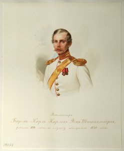 Portrét barona Karla Karlovicha von Stackelberg 1816-1887 Z alba císařské koňské gardy, 1846-1849