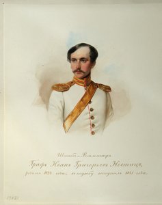 Portrét hraběte Ivana Grigorjeviče von Nostitz 1824-1905 Z alba císařské koňské gardy, 1846-1849