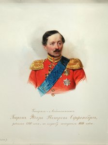 Portrét generála barona Fjodora Petroviče von Offenberga 1789-1857 Z alba císařské koňské gardy, 1846-1849