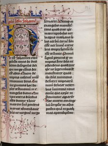 Kniha evangelia s portréty evangelistů: zdobená iniciála, c. 1480.