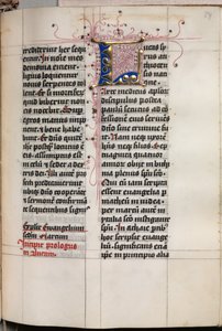 Kniha evangelia s portréty evangelistů: zdobená iniciála, c. 1480.