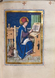 Evangelijní kniha s evangelijními portréty: Svatý Lukáš, 1480-1500.