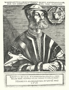 Bernhard Knipperdolling, německý vůdce anabaptistů a jeden z vůdců Munsterského povstání v letech 1534-1535 (rytina) od Heinrich (after) Aldegrever