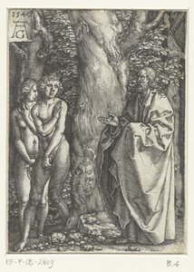 Adam a Eva se stydí Historie Adama a Evy (název série) od Heinrich Aldegrever