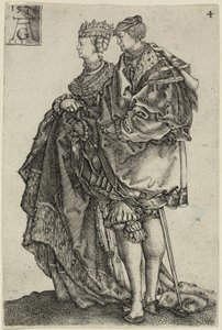 Taneční pár, deska čtyři od The Large Wedding-Dancers od Heinrich Aldegrever