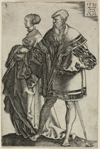 Taneční pár, deska tři od The Large Wedding-Dancers od Heinrich Aldegrever