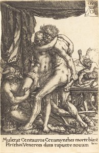 Hercules brání Kentaurům před znásilněním Hippodamie, 1550. od Heinrich Aldegrever