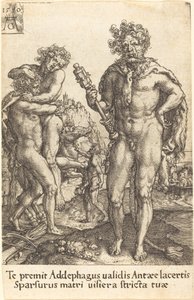 Herkules a Antheus, 1550. od Heinrich Aldegrever